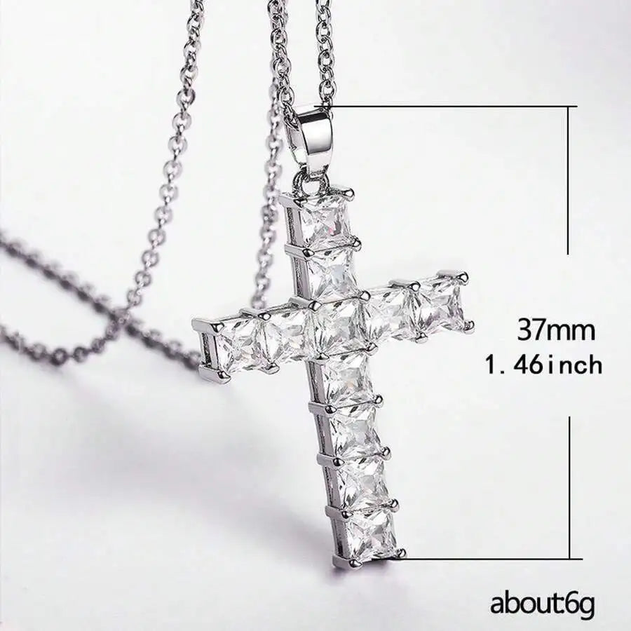 Nuevos collares de moda, colgantes para mujer, colgante de cruz de Jesús de cristal multicolor dorado para mujer, collar para fiesta, joyería para tiempo libre
