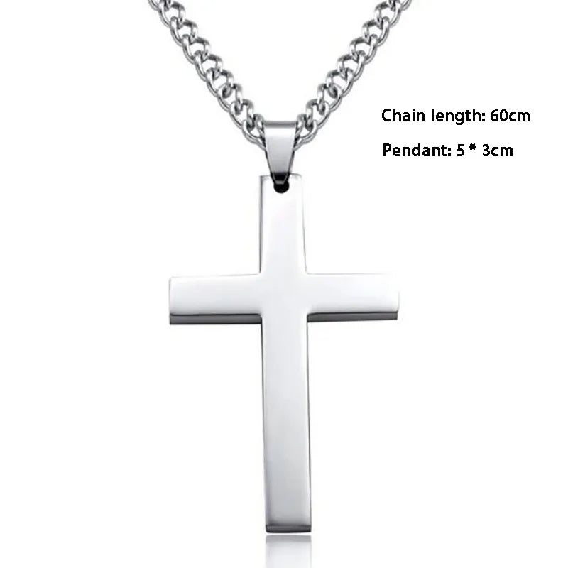 Nuevo collar con colgante de cruz cristiana para hombre, colgante religioso de Metal a la moda, accesorios de joyería para fiesta para mujer