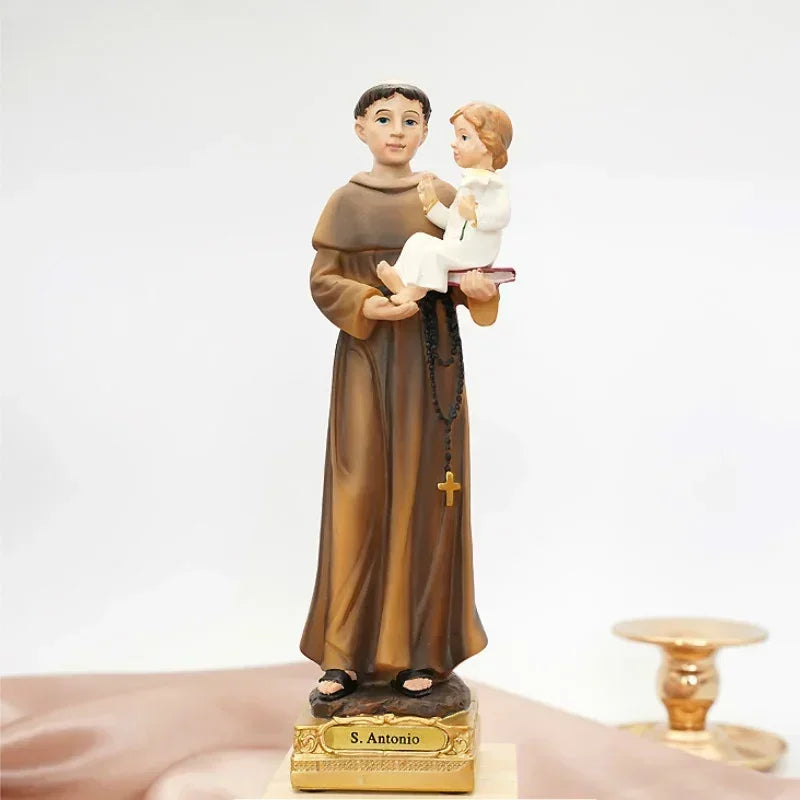 Estatua de San Antonio de 20/30Cm, icono católico, adornos de oración de la familia de San, decoración del hogar de Jesucristo, artesanías de resina, 1 ud.