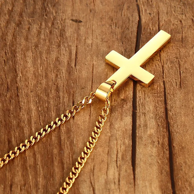 Nuevo collar con colgante de cruz cristiana para hombre, colgante religioso de Metal a la moda, accesorios de joyería para fiesta para mujer