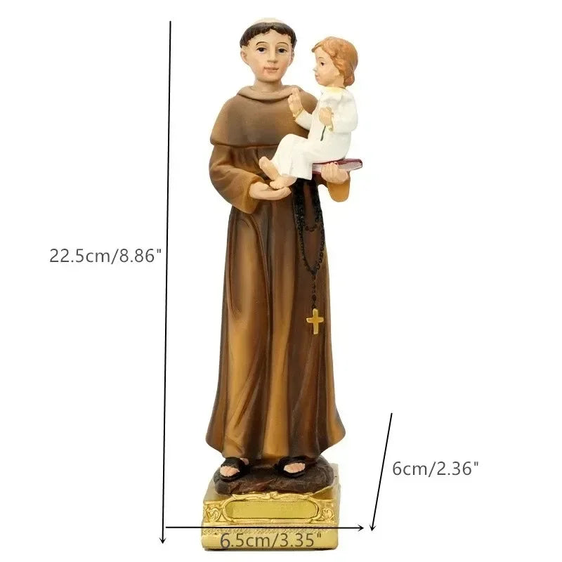 Estatua de San Antonio de 20/30Cm, icono católico, adornos de oración de la familia de San, decoración del hogar de Jesucristo, artesanías de resina, 1 ud.