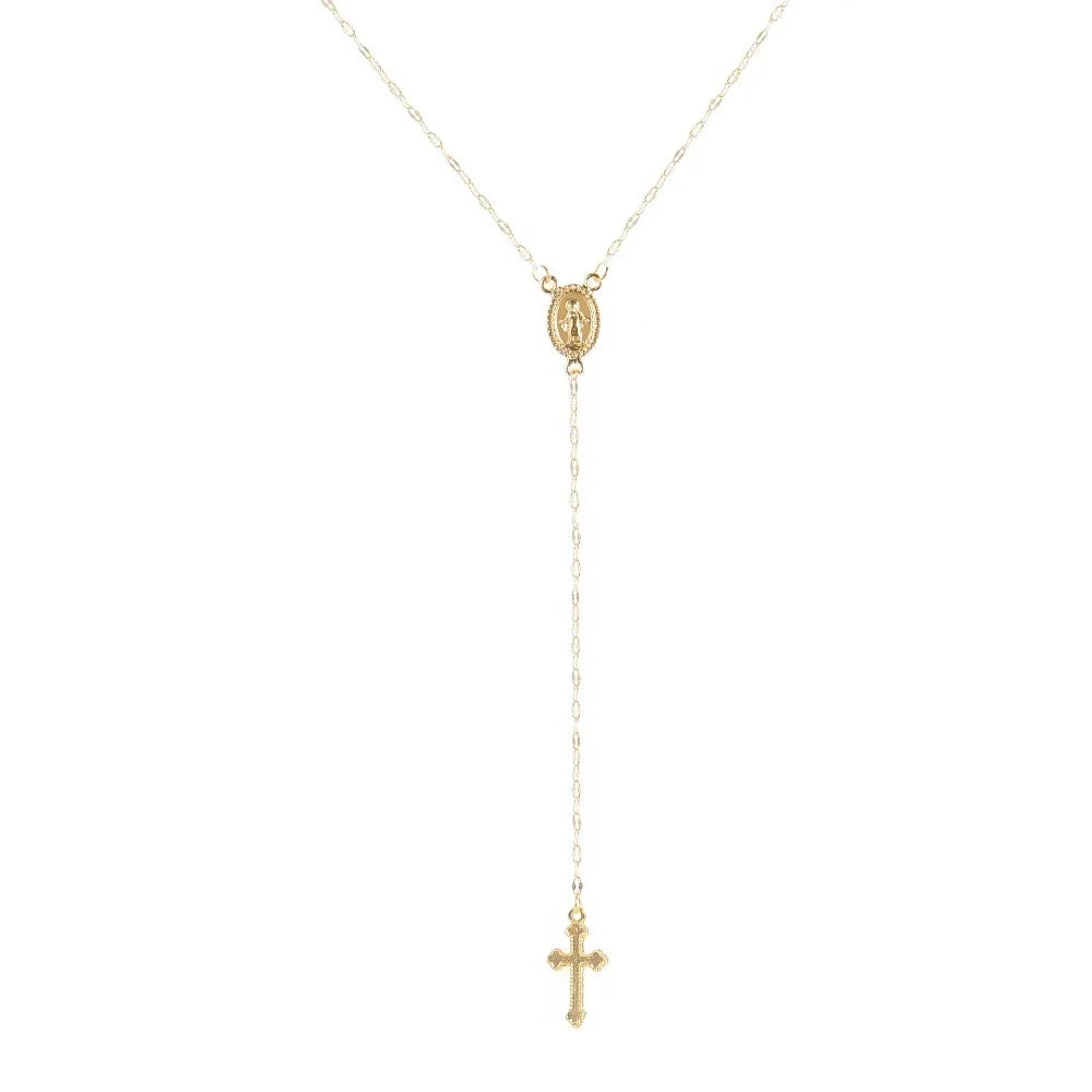 Collar Rosario Bohemio con Cruz Cristiana