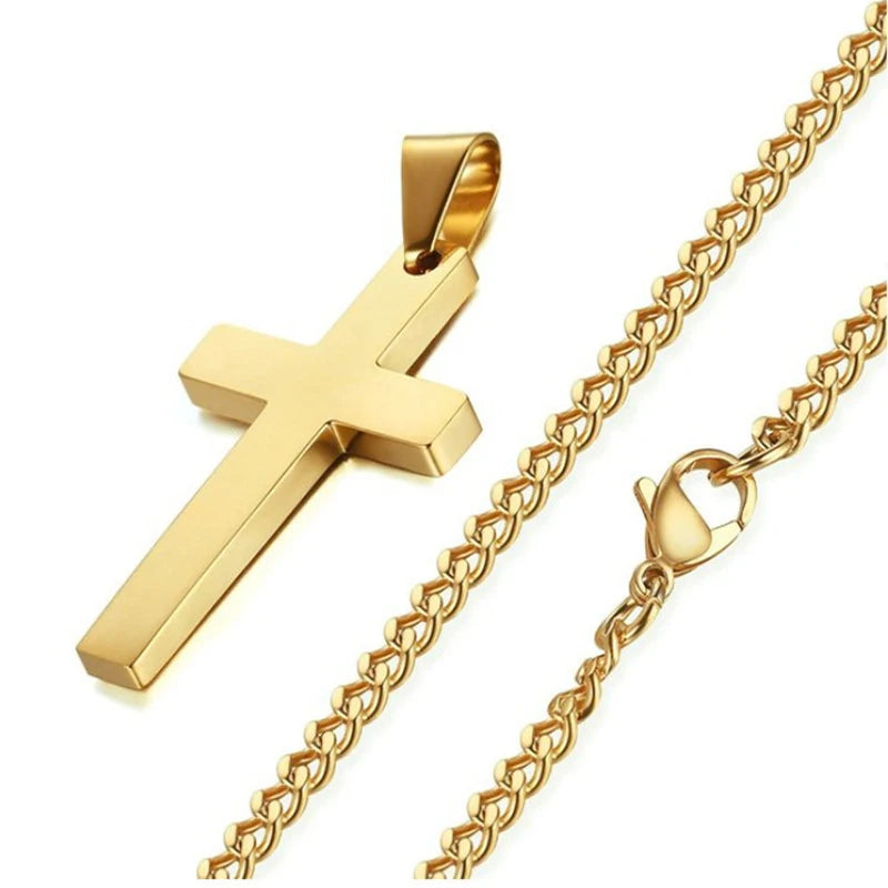 Nuevo collar con colgante de cruz cristiana para hombre, colgante religioso de Metal a la moda, accesorios de joyería para fiesta para mujer