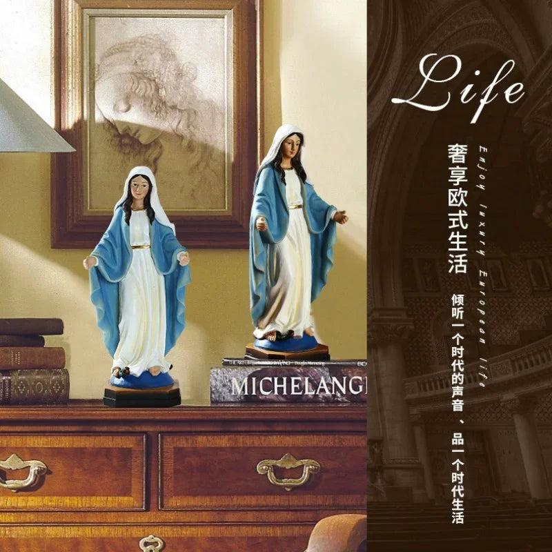 Estatua católica de Nuestra Señora Jesús, suministros religiosos para iglesia, artesanías religiosas de resina, decoración del hogar