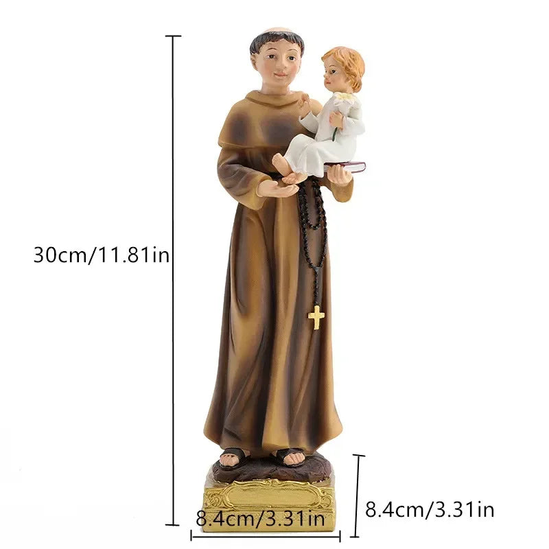 Estatua de San Antonio de 20/30Cm, icono católico, adornos de oración de la familia de San, decoración del hogar de Jesucristo, artesanías de resina, 1 ud.