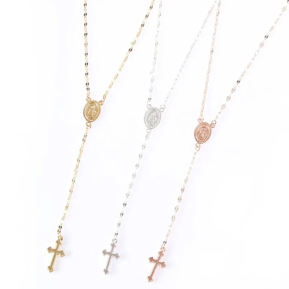 Collar Rosario Bohemio con Cruz Cristiana