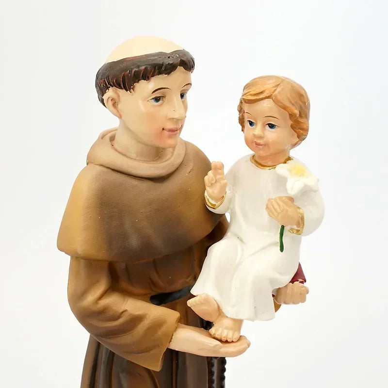 Estatua de San Antonio de 20/30Cm, icono católico, adornos de oración de la familia de San, decoración del hogar de Jesucristo, artesanías de resina, 1 ud.