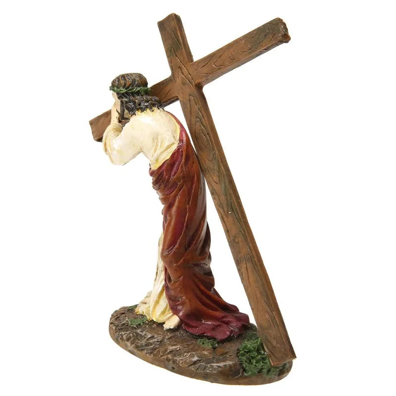Estatua de crucifijo, estatua de resina de cruz de Jesús, figura de Cristo, accesorios religiosos católicos, decoración, 1 ud.
