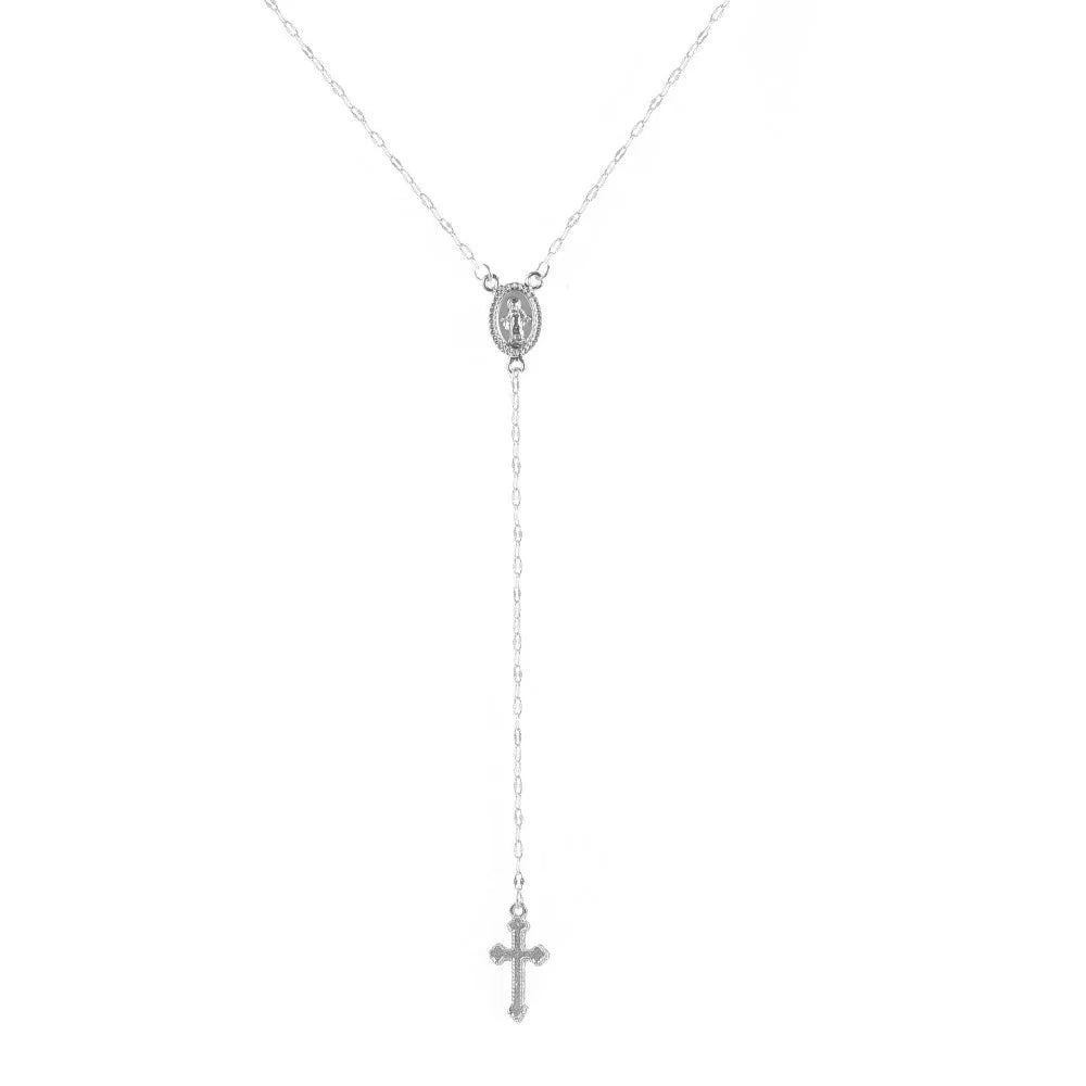 Collar Rosario Bohemio con Cruz Cristiana