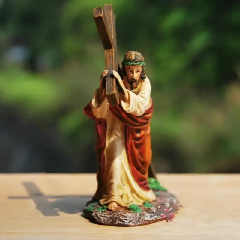 Estatua de crucifijo, estatua de resina de cruz de Jesús, figura de Cristo, accesorios religiosos católicos, decoración, 1 ud.
