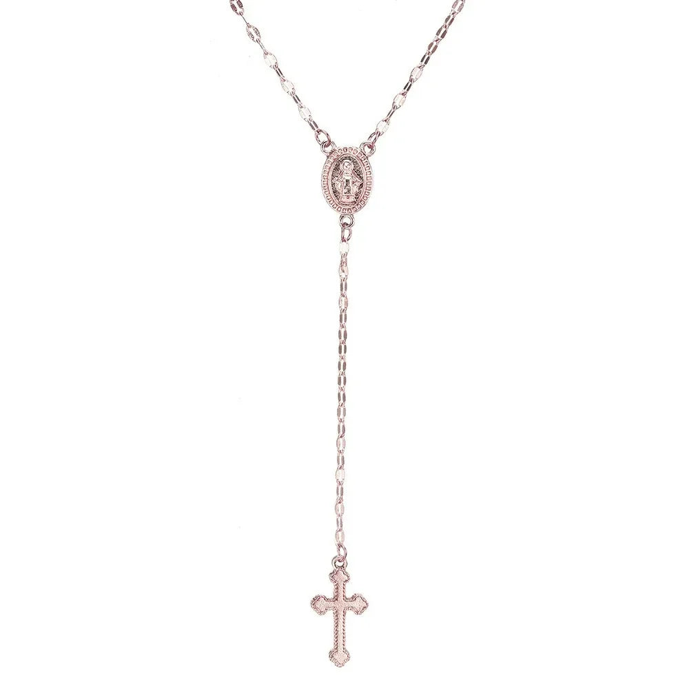 Collar Rosario Bohemio con Cruz Cristiana