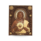 Icono del Sagrado Corazon de Jesus en Madera — vista completa del producto