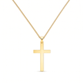 Collar de Cruz lisa de Fe y Protección en cadena cubana – vista completa sobre fondo blanco