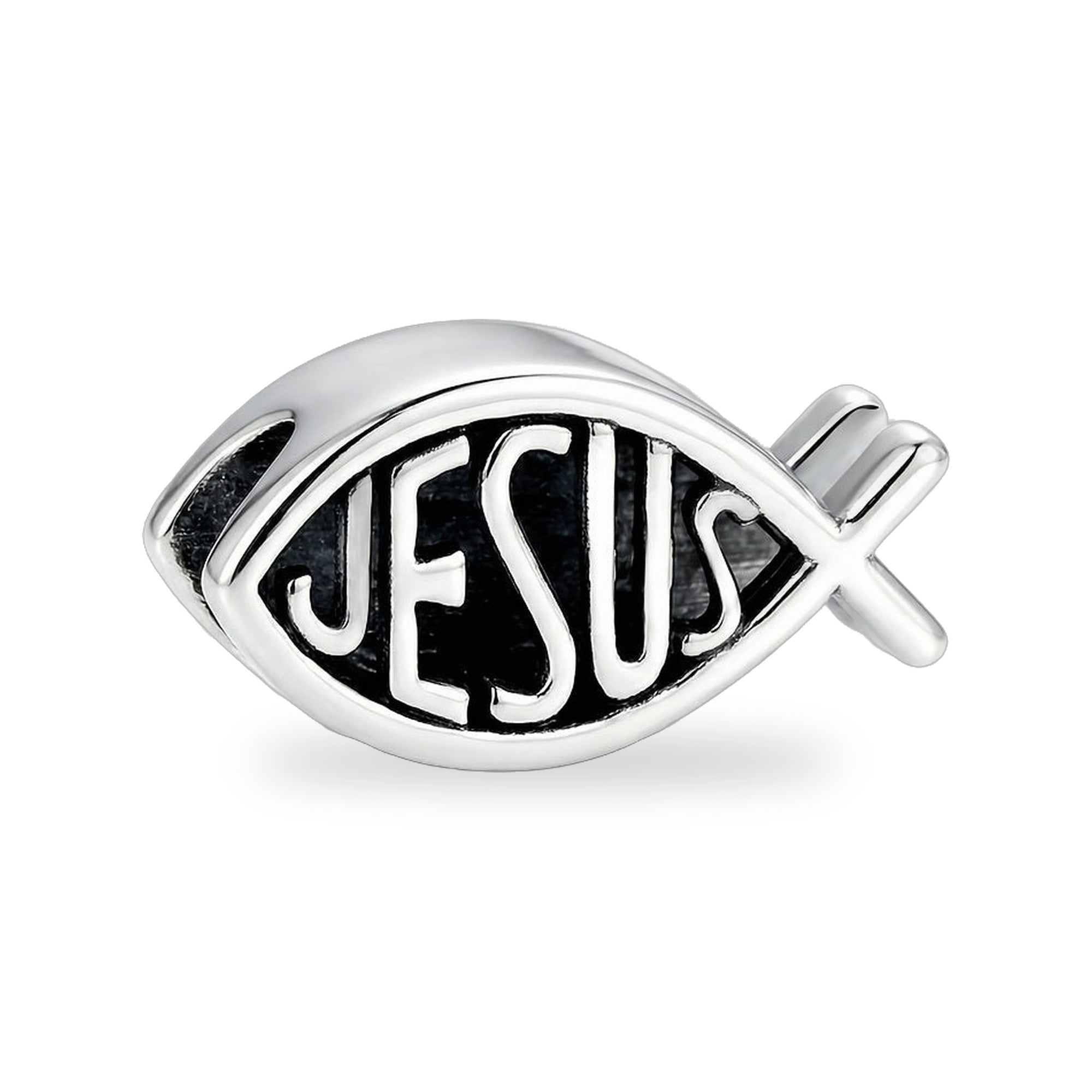 Ichtus con Nombre de Jesus - Dije de Plata 925 — vista completa del producto