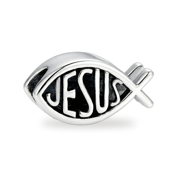 Ichtus con Nombre de Jesus - Dije de Plata 925 — vista completa del producto