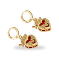 Pendientes Inmaculado Corazon de Maria - Bano Dorado 22K con Z... — vista completa del producto