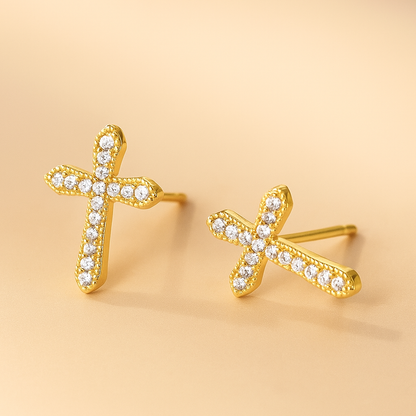 Pendientes de Cruz de Cristal: Luz y Fe