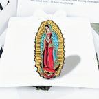 Broche Virgen de Guadalupe - Pin Esmaltado Vintage — broche devocional en uso