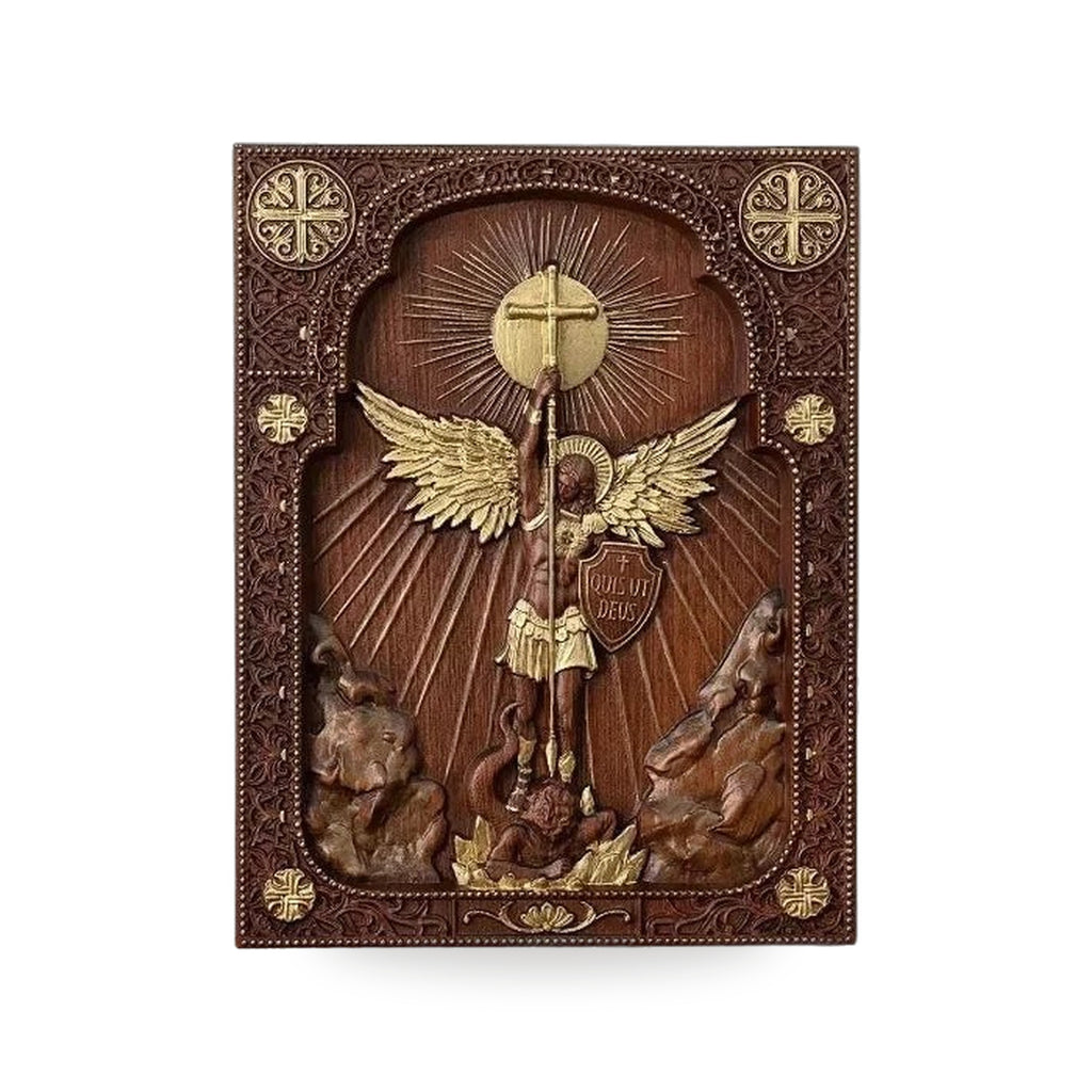 Icono de San Miguel Arcangel en Madera - Arte Sacra con Detall... — vista completa del producto