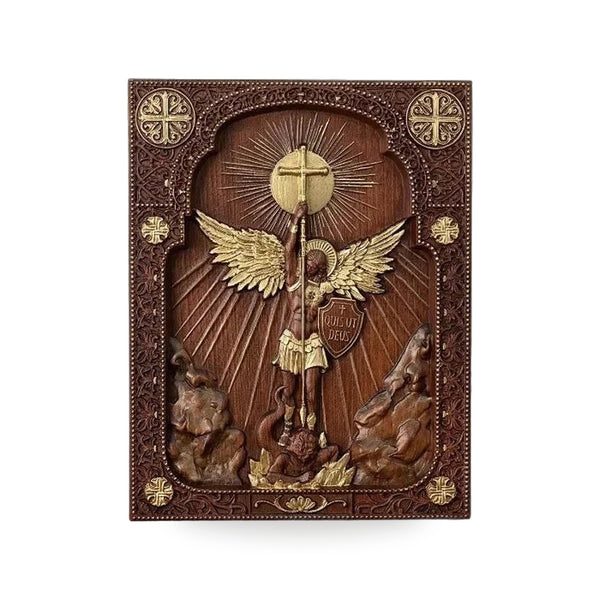 Icono de San Miguel Arcangel en Madera - Arte Sacra con Detall... — vista completa del producto
