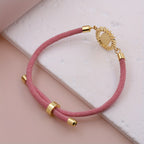Pulsera Virgen Maria - Cordon Ajustable Banado en Oro 24K — regalo espiritual para primera comunion