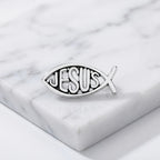 Detalle del broche — Broche Ichtus Jesus - Pin Metalico
