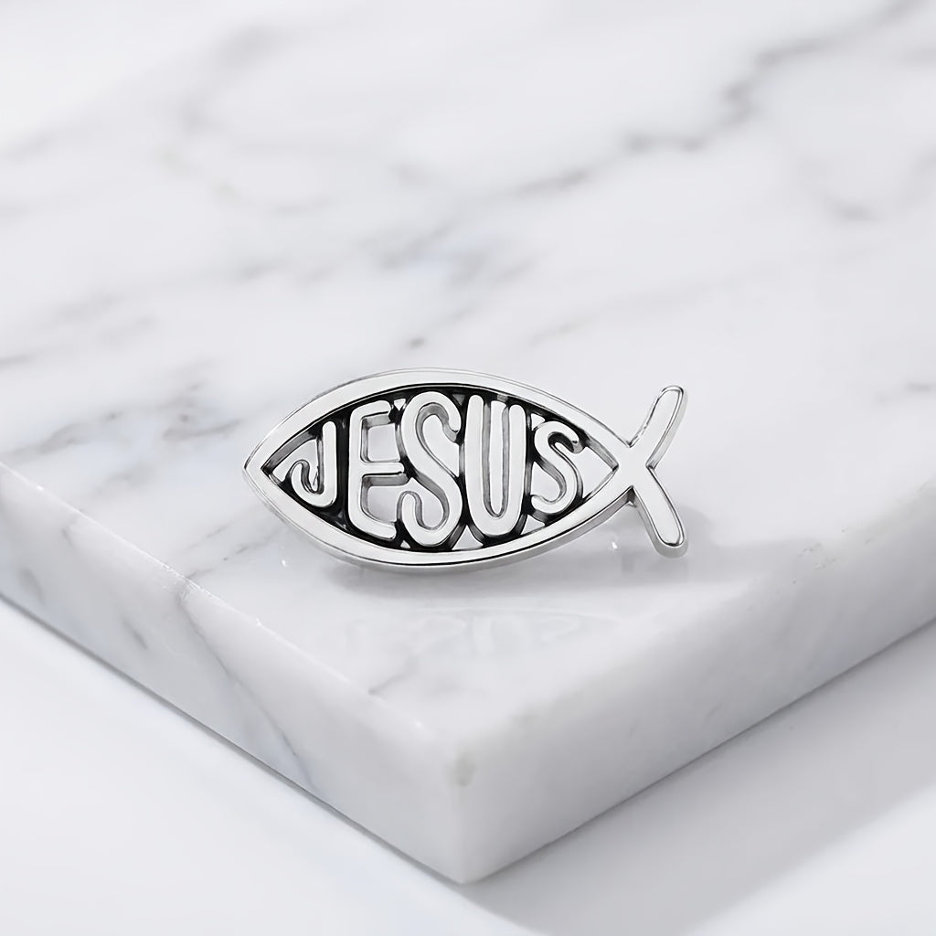 Detalle del broche — Broche Ichtus Jesus - Pin Metalico
