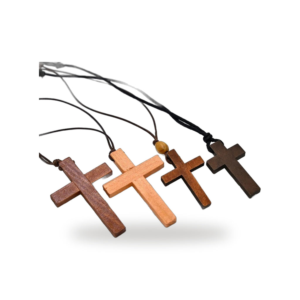 Collar de Cruz de Madera Natural: Simbolo de Fe y Proteccion — vista completa del producto