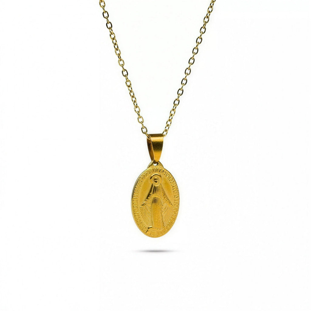 Collar Medalla Milagrosa de la Virgen en dorado — vista de producto