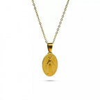 Collar Medalla Milagrosa de la Virgen en dorado — vista de producto