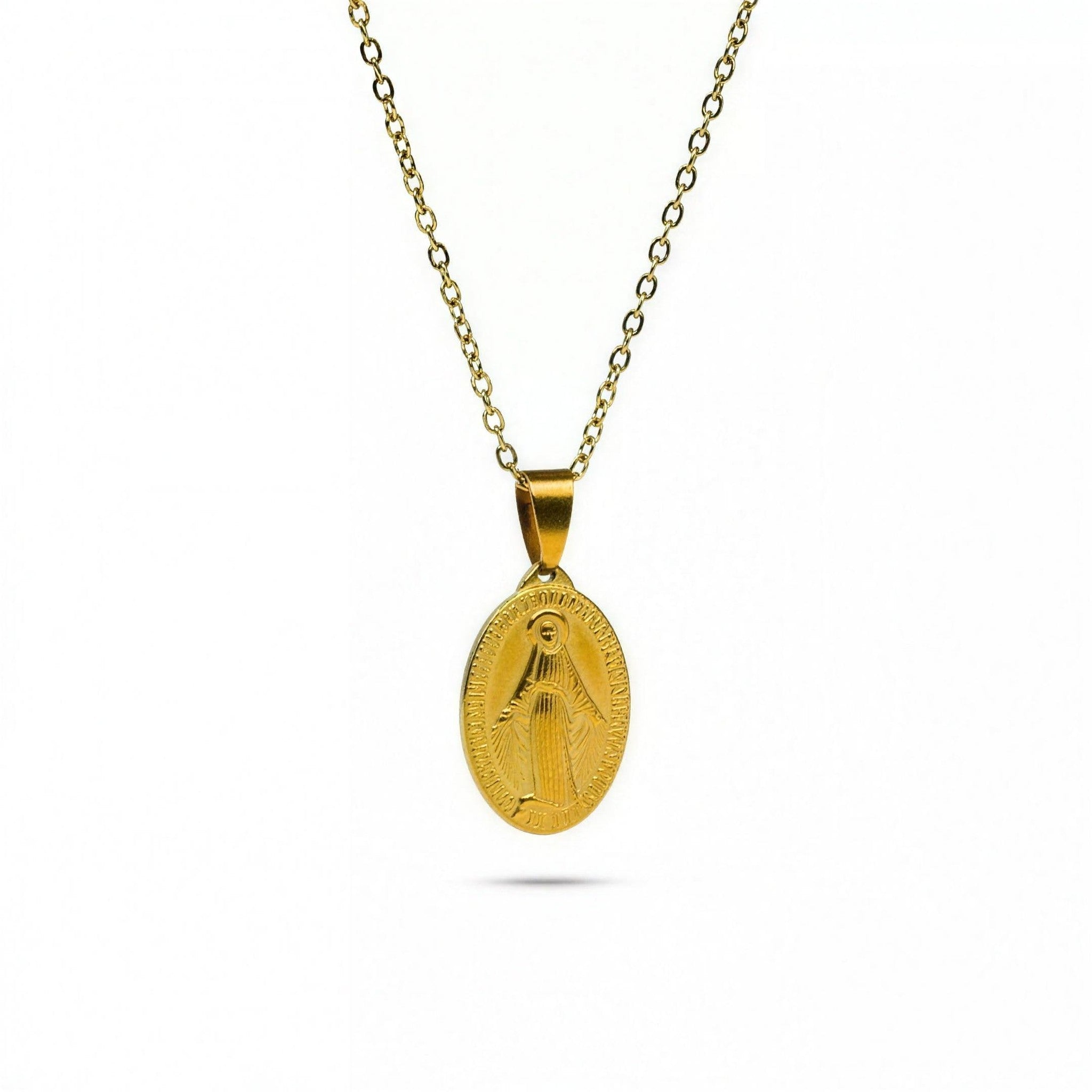 Collar Medalla Milagrosa de la Virgen en dorado — vista de producto