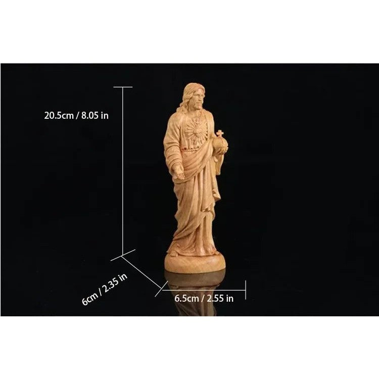 Escultura del Sagrado Corazon de Jesus en Madera - Arte Devoci... — regalo espiritual para primera comunion