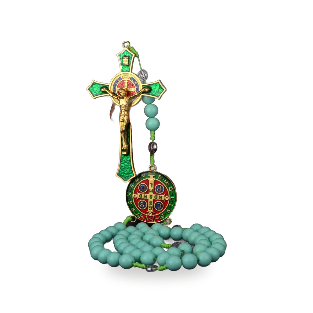 Rosario San Benito Multicolor - Cruz y Medalla Tradicional — vista completa del producto