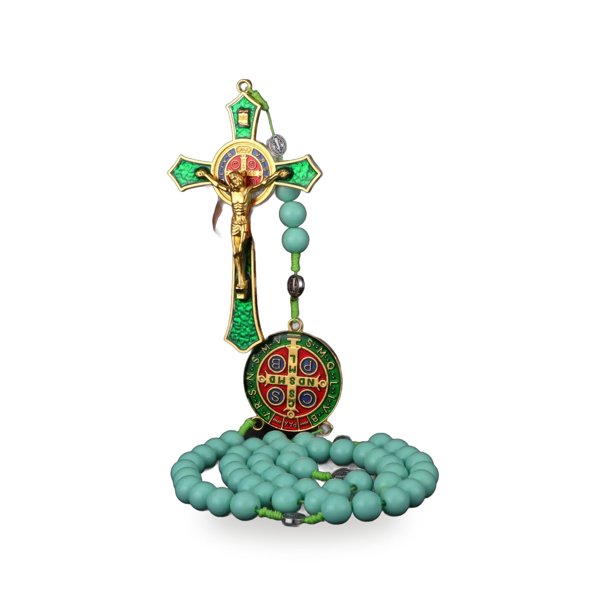 Rosario San Benito Multicolor - Cruz y Medalla Tradicional — vista completa del producto