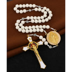 Rosario San Benito Multicolor - Cruz y Medalla Tradicional — regalo espiritual para primera comunion