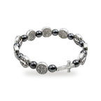 Pulsera de Rosario de San Benito en Hematita — vista completa del producto
