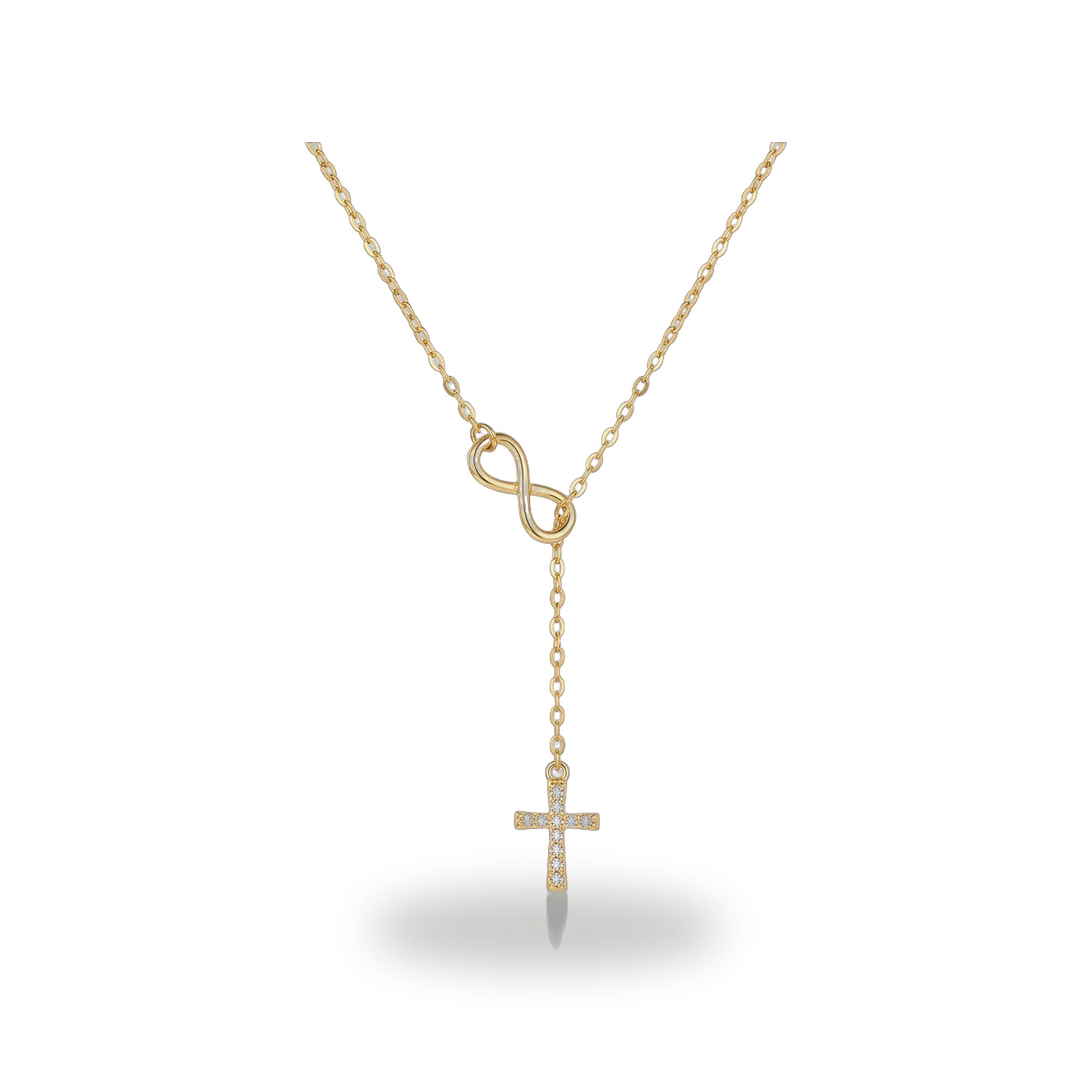 Collar Cruz e Infinito - Fe Eterna en Dorado o Plateado — vista completa del producto