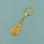 Llavero Virgen de Guadalupe - Medalla en Plata y Dorado — regalo espiritual para primera comunion