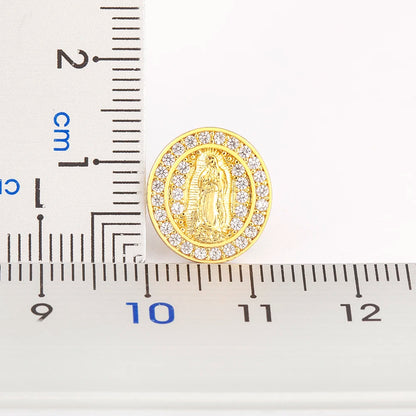 Pendientes de Luz Divina con Circón y Virgen María