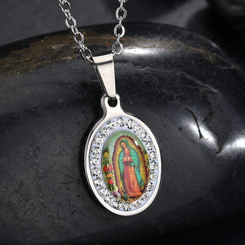 Collar de la Virgen de Guadalupe · Acero Inoxidable