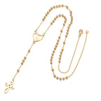 Collar Rosario Dorado con Virgen María y Cruz