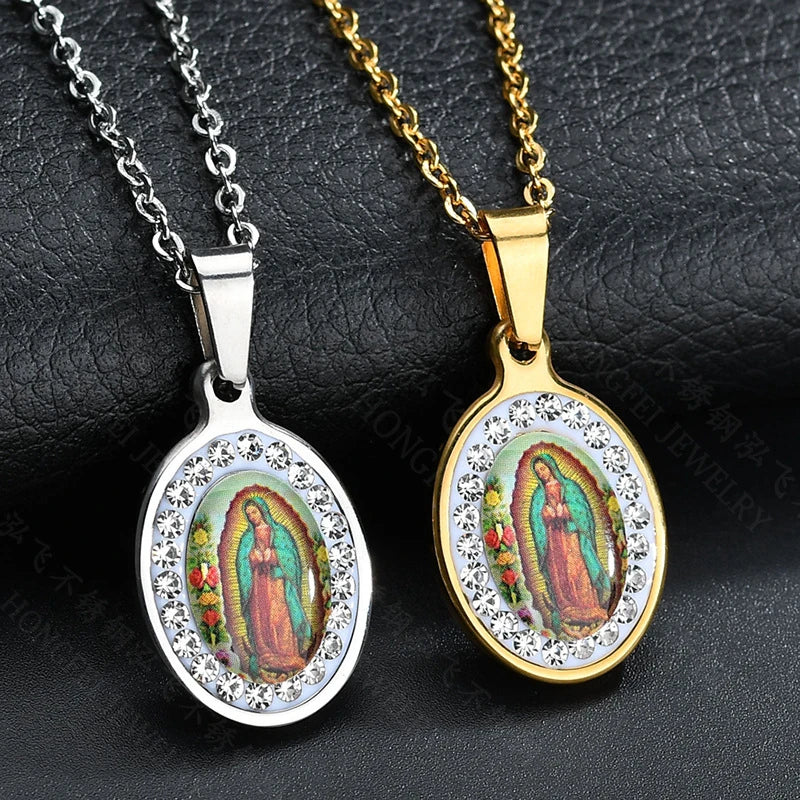 Collar de la Virgen de Guadalupe · Acero Inoxidable