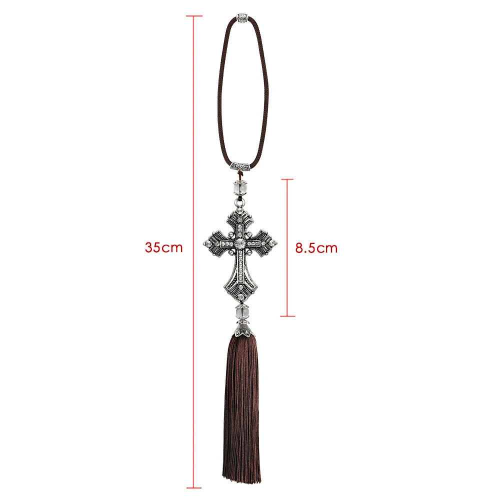 Cruz de Cristal para Espejo Retrovisor del Auto - Fe, Protecci... — regalo espiritual para primera comunion
