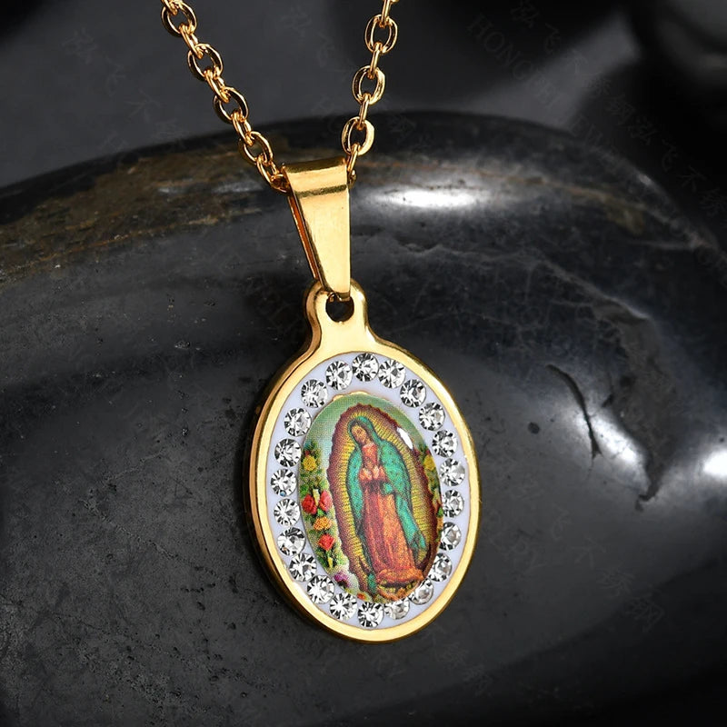 Collar de la Virgen de Guadalupe · Acero Inoxidable