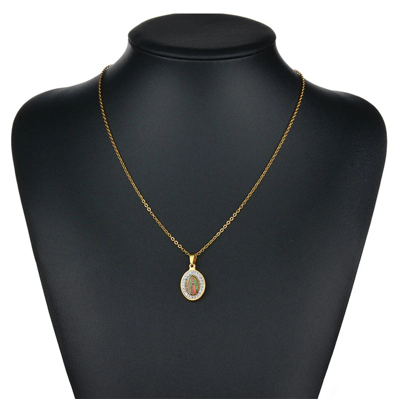 Collar de la Virgen de Guadalupe · Acero Inoxidable