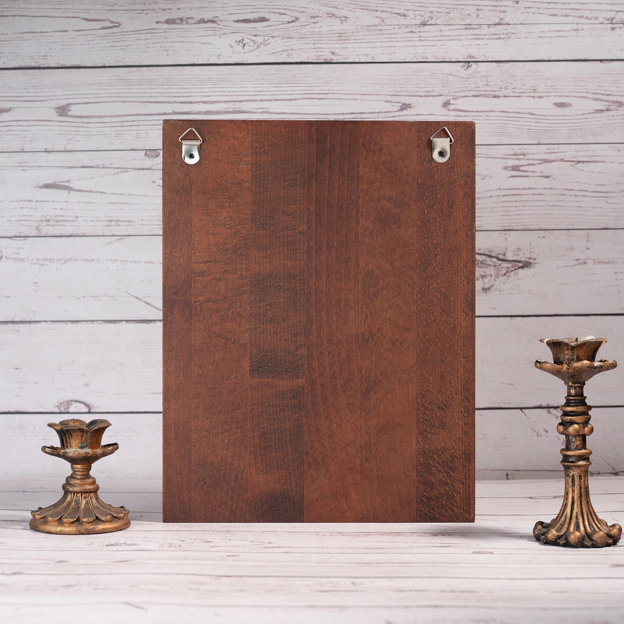 Icono del Sagrado Corazon de Jesus en Madera en mano — icono sacro de madera devocional