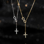 Collar Cruz e Infinito - Fe Eterna en Dorado o Plateado — accesorio de fe y devocion