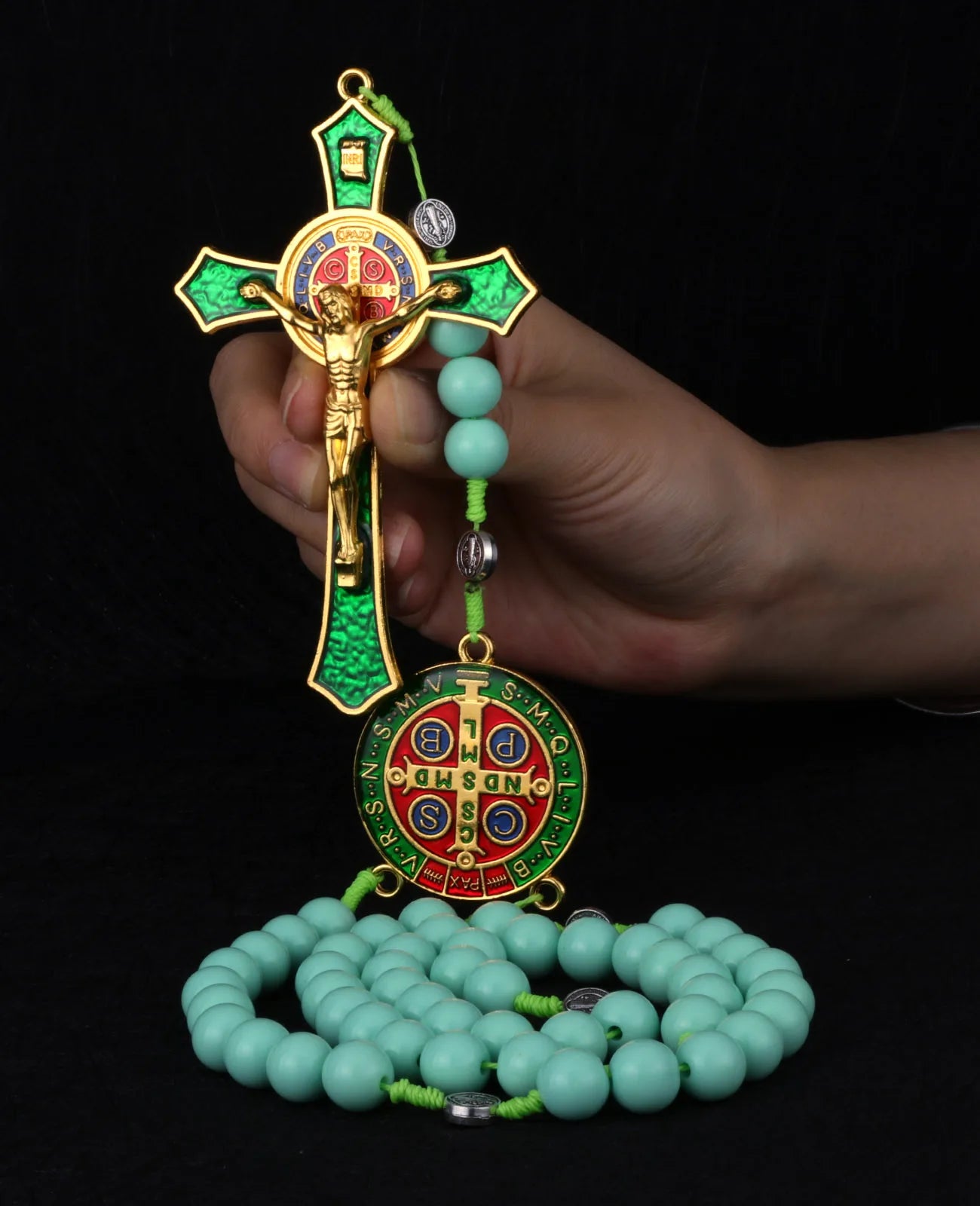 Rosario San Benito Multicolor – Cruz y Medalla Tradicional