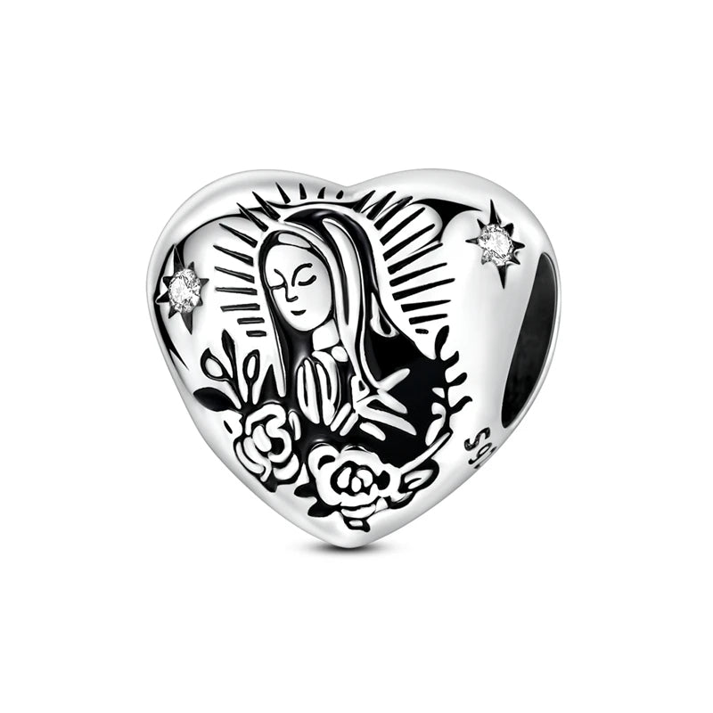 Virgen de Guadalupe - Dije Corazon de Plata 925 — vista completa del producto