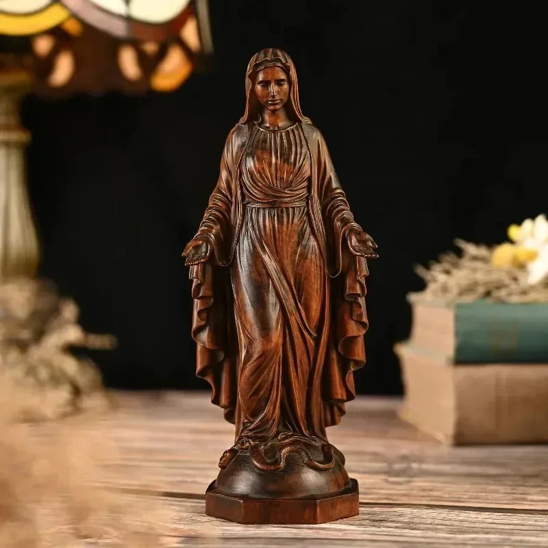 Escultura de la Virgen Maria en Madera - Simbolo de Gracia y D... — vista completa del producto